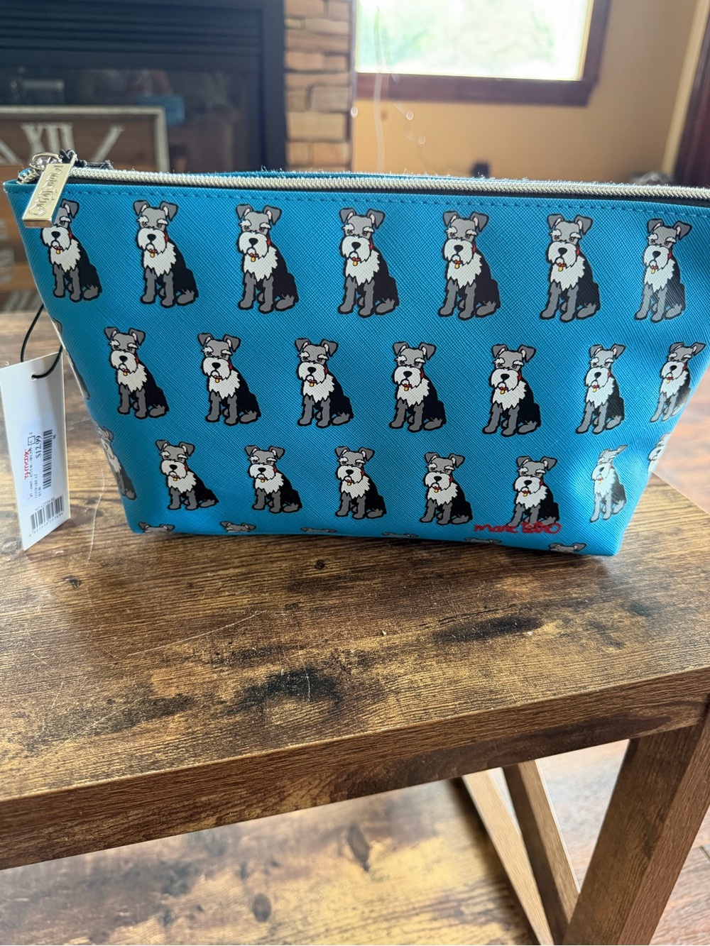 Marc Tetro Blue Schnauzer Print makeup/accessory Pouch